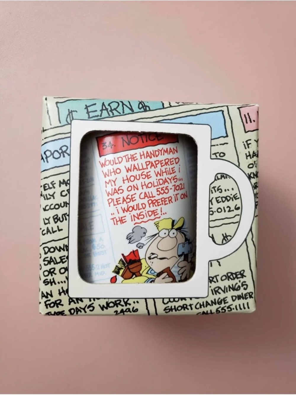 Contenova Classifieds Cartoon Print Mug Comic Strip Humour Brand New In Box